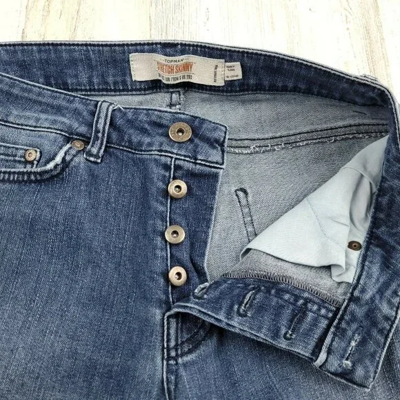 Topman Men's Size 28 Casual Stretch Skinny Jeans - Picture 6 of 9